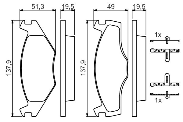 BOSCH 0986468873 0 986 468 873 171 10 колодки дисковые п. VW Golf II/III 1.4-1.8/1.6-1.9TD 83-95/Passat 82-88