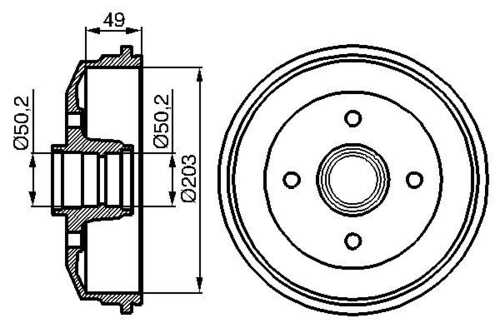 BOSCH 0986477050 Тормозной барабан