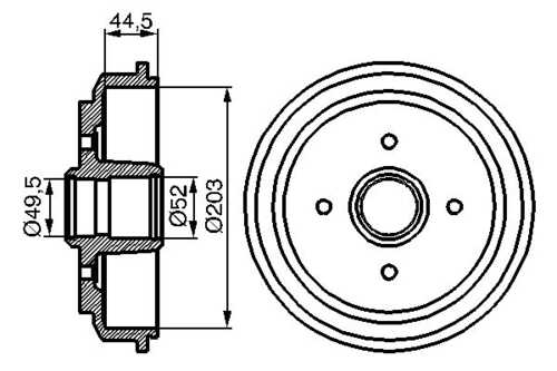 BOSCH 0986477149 986 477 149 барабан тормозной! Ford Fiesta/Fusion 1.25/1.3/1.4/1.4TDCi/1.6/1.6TDCi 01>