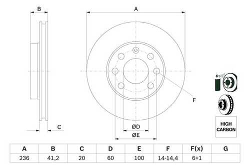 BOSCH 0986478192 Тормозной диск