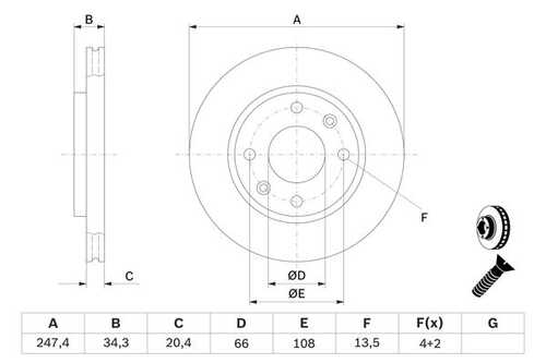 BOSCH 0986478370 0 986 478 370 диск тормозной передний! Peugeot 306, Citroen AX/Xsara 1.3-1.9TD 91>