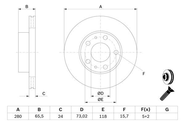 BOSCH 0986478434 0 986 478 434 диск тормозной передний! Fiat Ducato, Citroen Jumper all 94>