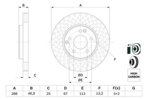 BOSCH 0986478624 0 986 478 624 диск тормозной передний! MB W202/W203/W210 2.0-3.0D 95>