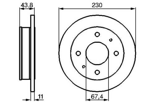 BOSCH 0 986 478 727 Диск тормозной передний! Hyundai Atos 1.0i 98>