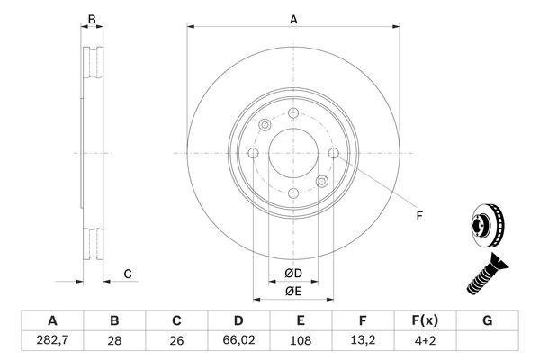 BOSCH 0986478831 0 986 478 831 диск тормозной передний! Peugeot 406,Citroen Xantia 2.0-3.0/1.9TD 95>