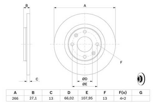 BOSCH 0986478847 Тормозной диск