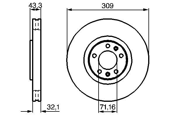 BOSCH 0986479027 0 986 479 027 диск тормозной передний! Peugeot 607 3.0 99>