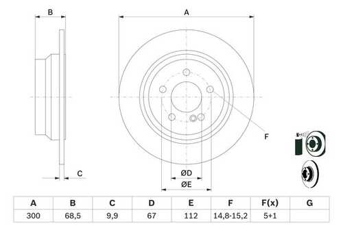 BOSCH 0986479041 0 986 479 041 диск тормозной задний! MB W211 2.0-3.2CDi 02>