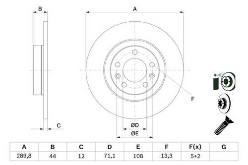 BOSCH 0986479130 0 986 479 130 диск тормозной задний! Peugeot 508 1.6/1.6-2.0HDi 10>