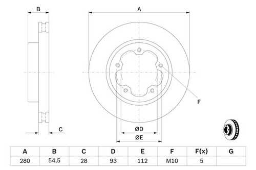 BOSCH 0986479392 Тормозной диск