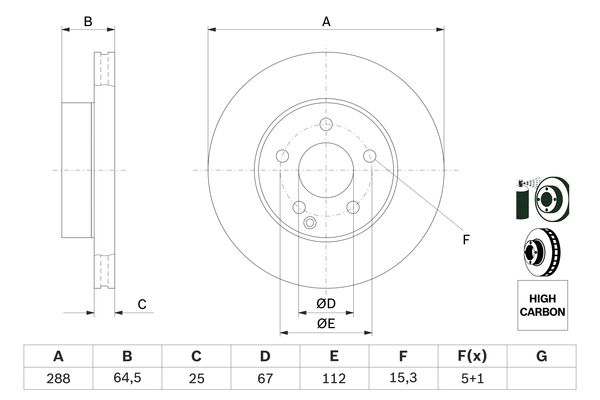 BOSCH 0986479406 0 986 479 406 диск тормозной передний! MB W204/S204 1.8/2.1 07>