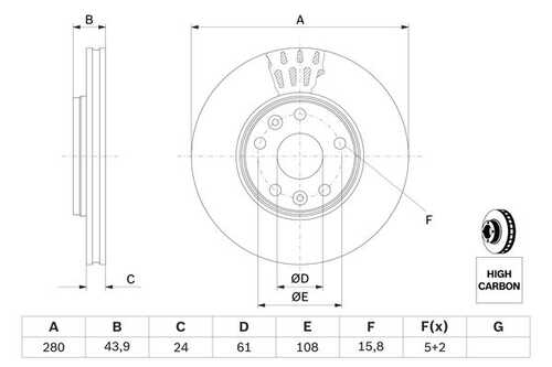 BOSCH 0986479555 Тормозной диск