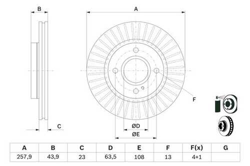 BOSCH 0986479566 Тормозной диск