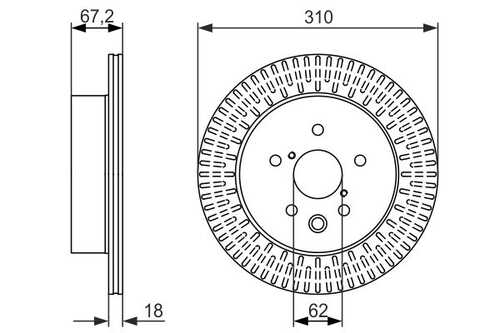 BOSCH 0 986 479 615 Диск тормозной задний! Lexus GS 3.0/4.3/4.6 05>