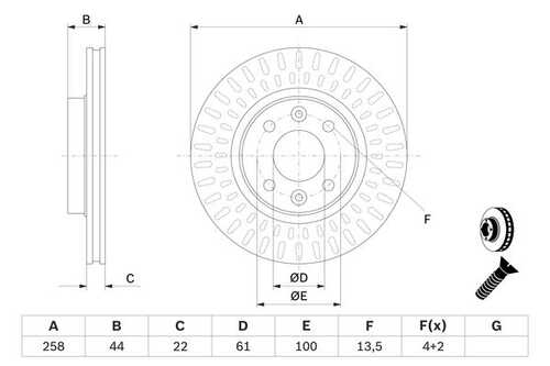 BOSCH 0986479A86 Тормозной диск