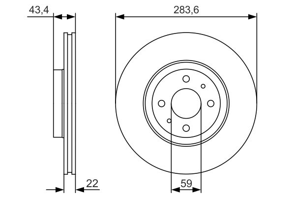 BOSCH 0 986 479 S01 Диск тормозной передний! Alfa Romeo 155, Fiat Croma 2.0T/2.5TDi 92>