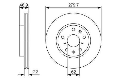 BOSCH 0 986 479 S58 Диск тормозной передний! Fiat Sedici, Suzuki SX4 1.5/1.6/1.9D 06>