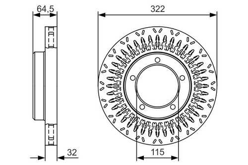 BOSCH 0 986 479 T27 Диск тормозной передний