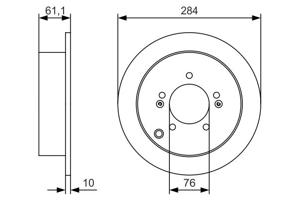 BOSCH 0986479U37 Диск тормозной задний 284*10