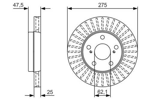 BOSCH 0986479U79 0 986 479 U79 диск тормозной передний! Toyota Altezza/Chaser/Cresta 92-07