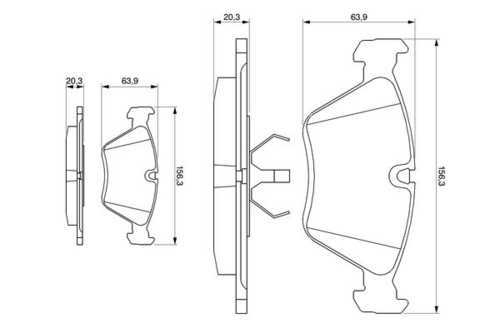 BOSCH 0 986 490 640 270 00=571355B=FDB779 колодки дисковые п. bmw E34 1.8-2.5TDs 89-95/E32 3.0-5.0 86-94