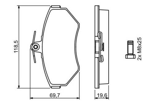 BOSCH 0 986 494 021 631 10 колодки дисковые п. vw Passat 1.6-2.3/1.9TD 96-00,Audi A4 1.6/1.8/1.9TD 94>