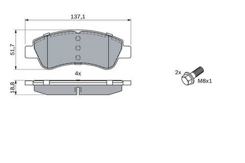 BOSCH 0 986 494 027 Комплект тормозных колодок, дисковый тормоз