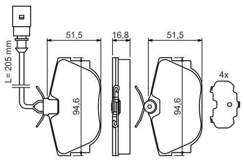 BOSCH 0 986 494 051 767 01=778 001-SX колодки дисковые з. VW T4 2.5/2.4D 99-03