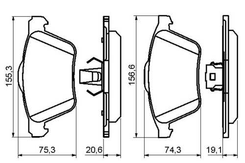 BOSCH 0 986 494 159 03.0520-6722.3=1043 00 колодки дисковые п. Volvo XC90 2.5iT/3.0i T6 02>