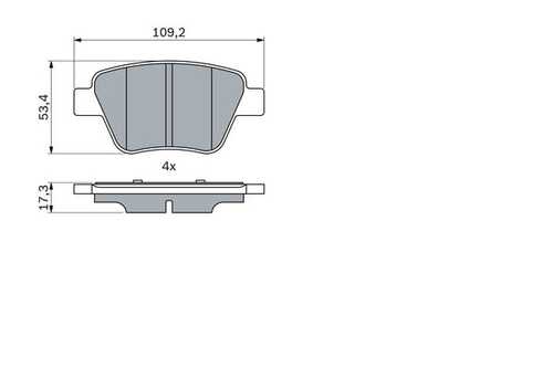 BOSCH 0986494416 0 986 494 416 колодки дисковые! задние с антискрип.пл. AudiA3, VW Golf, Skoda Superb 1.2-3.2 08>