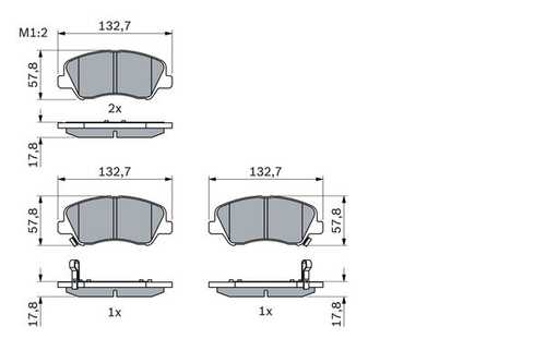 BOSCH 0 986 494 563 Комплект тормозных колодок, дисковый тормоз