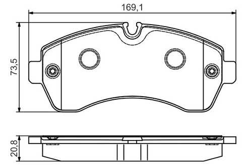 BOSCH 0986495107 0 986 495 107 колодки дисковые передние! MB Sprinter 509CDi-518CDi, VW Crafter 50 2.5TDi 06>