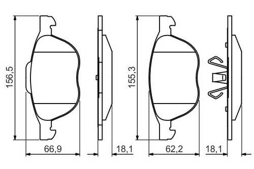 BOSCH 0 986 495 215 Колодки тормозные дисковые п.! Ford Focus/C-Max, Mazda 3/5 1.0-2.5i/D 04>;Комплект тормозных колодок, дисковый тормоз