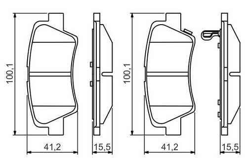 BOSCH 0 986 495 351 Колодки дисковые з.! KIA Soul 1.6i/CRDi 09>, Hyundai Sonata V 2.0Ti/CRDi 05>