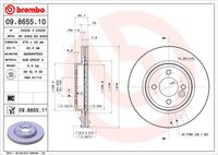 BREMBO 09.8655.11 Диск тормозной передний! Rover Mini One/Cooper 1.6/1.4D 01>