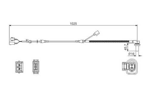 BOSCH 0986594002 06-65335-SX=21790F [8D0927803D] датчик ABS перед. Audi A4, VW Passat 96>