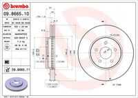 BREMBO 09.8665.10 Диск тормозной передний! Ford Mondeo 1.8-3.0/2.0TDCi 00>