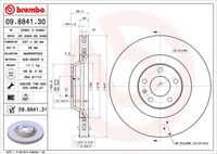 BREMBO 09.8841.31 Диск тормозной передний! Audi A6 4.2 04>