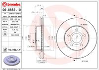 BREMBO 09.8852.10 Диск тормозной передний! Jeep Grand Cherokee 2.7/4.0/4.7/3.1TD 99>