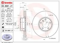 BREMBO 09.8961.21 Диск тормозной