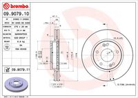 BREMBO 09.9079.10 Диск тормозной передний! Hyundai Santa/Trajet 2.0 00>