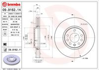 BREMBO 09.9162.14 Диск тормозной передний! Opel Signum/Vectra 2.0-3.2/3.0CDTi,Saab 9-3 1.8/2.0T/2.2TDi 02>