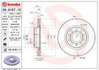 BREMBO 09.9167.11 Тормозной диск