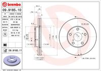 BREMBO 09.9185.10 Диск тормозной передний! Toyota RAV 4 all 00>