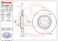 BREMBO 09.9369.10 Диск тормозной