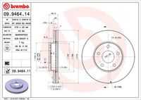 BREMBO 09.9464.11 Тормозной диск