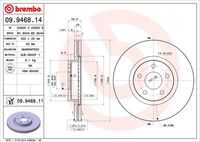 BREMBO 09.9468.11 Тормозной диск