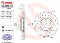 BREMBO 09.9468.2X Диск тормозной! передний Mazda 3 2.0 03>