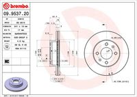 BREMBO 09.9537.20 Диск тормозной передний! Hyunday Accent 1.3/1.5/1.6i/1/5CRDi 02-06