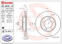 BREMBO 09.9545.10 Диск тормозной передний! KIA Sorento 2.4/3.5/2.5CRDi 02>